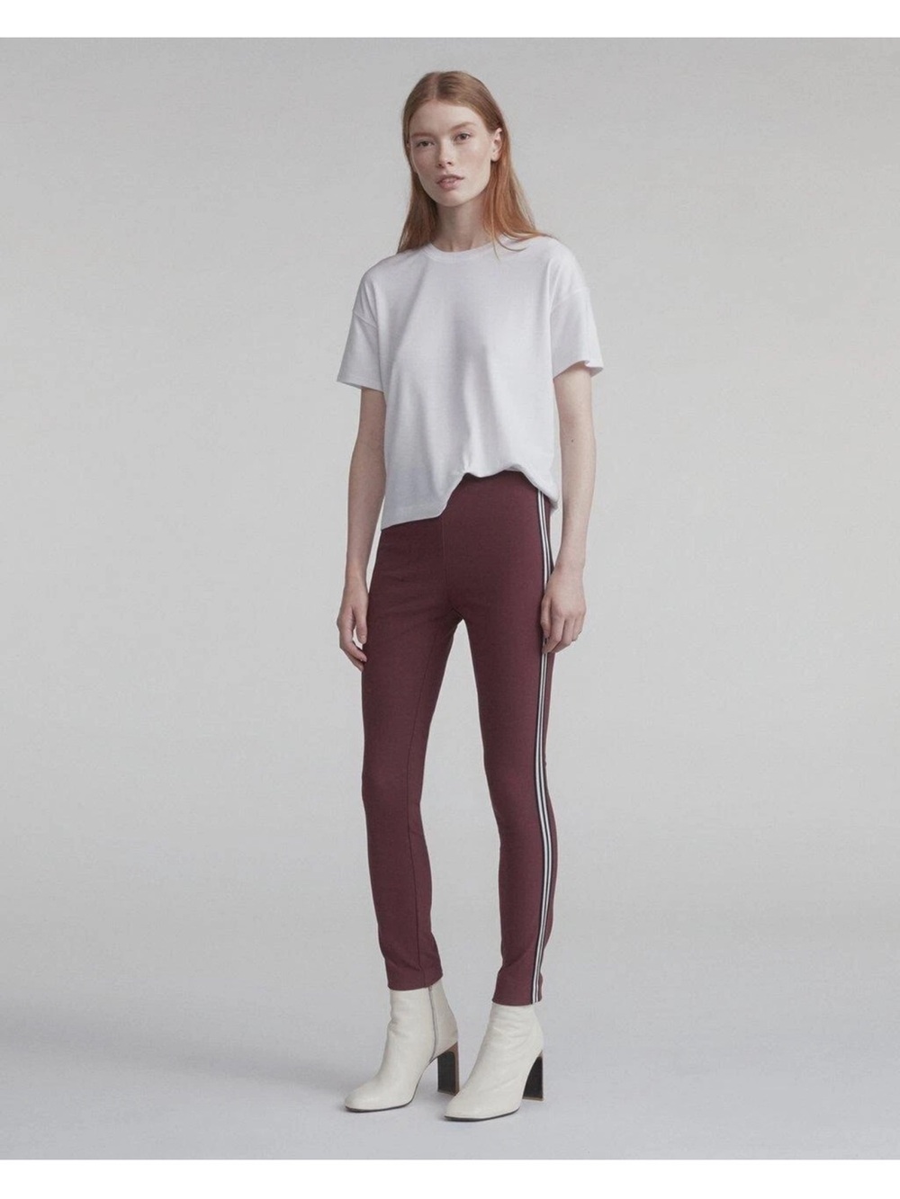 rag & bone women’s Wine Red Joggers with Side Stripes